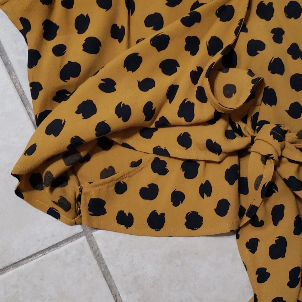 Madewell Sash Tie Cheetah Top- S - Picture 5 of 5